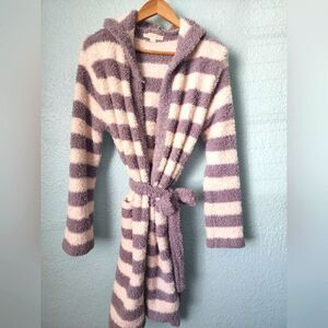 Barefoot dreams cozychic cardigan sweater hooded belt pockets coastal